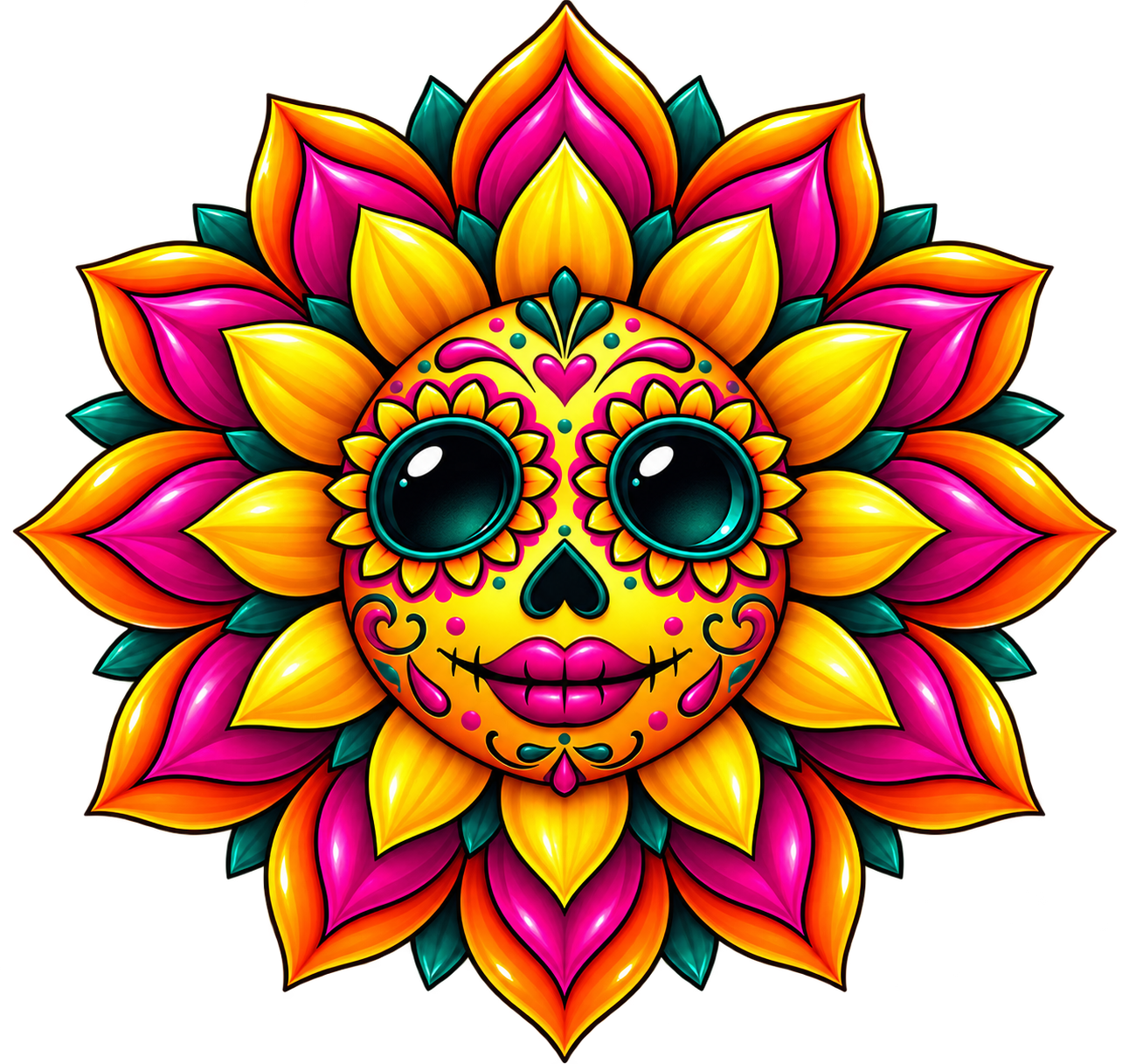 Logotipo de Aventura Artesanal: calavera floral mexicana